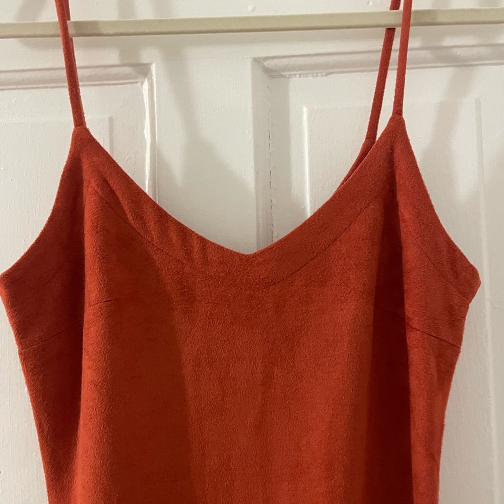 Design Lab Lord & Taylor Red Spaghetti Strap Bodycon Midi Dress - Picture 2 of 6
